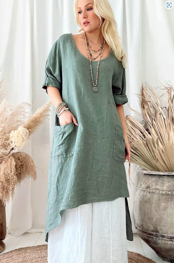 Casual Irregular Hem Loose Dress