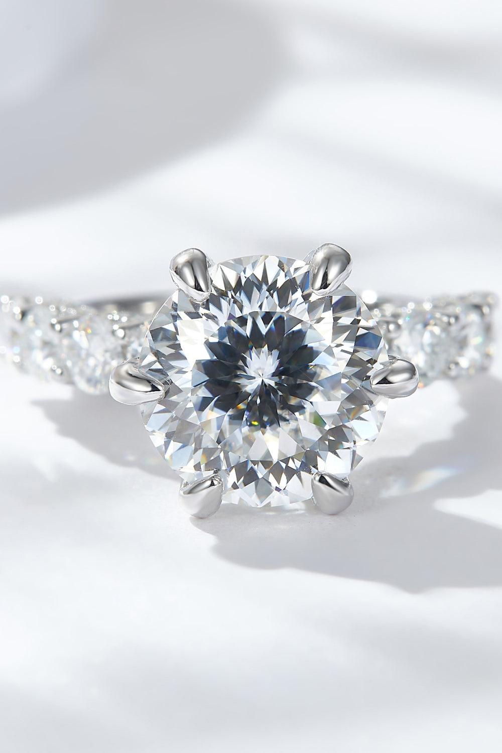 Blue Zone Planet | 5 Carat Moissanite Side Stone Ring