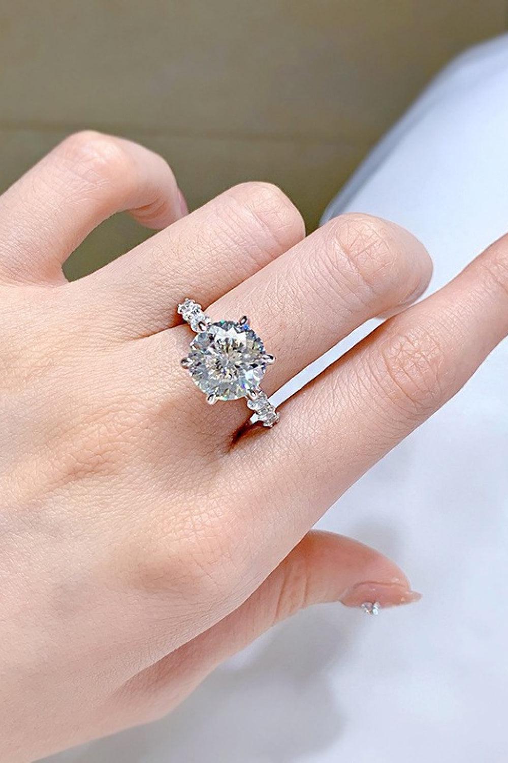 Blue Zone Planet | 5 Carat Moissanite Side Stone Ring