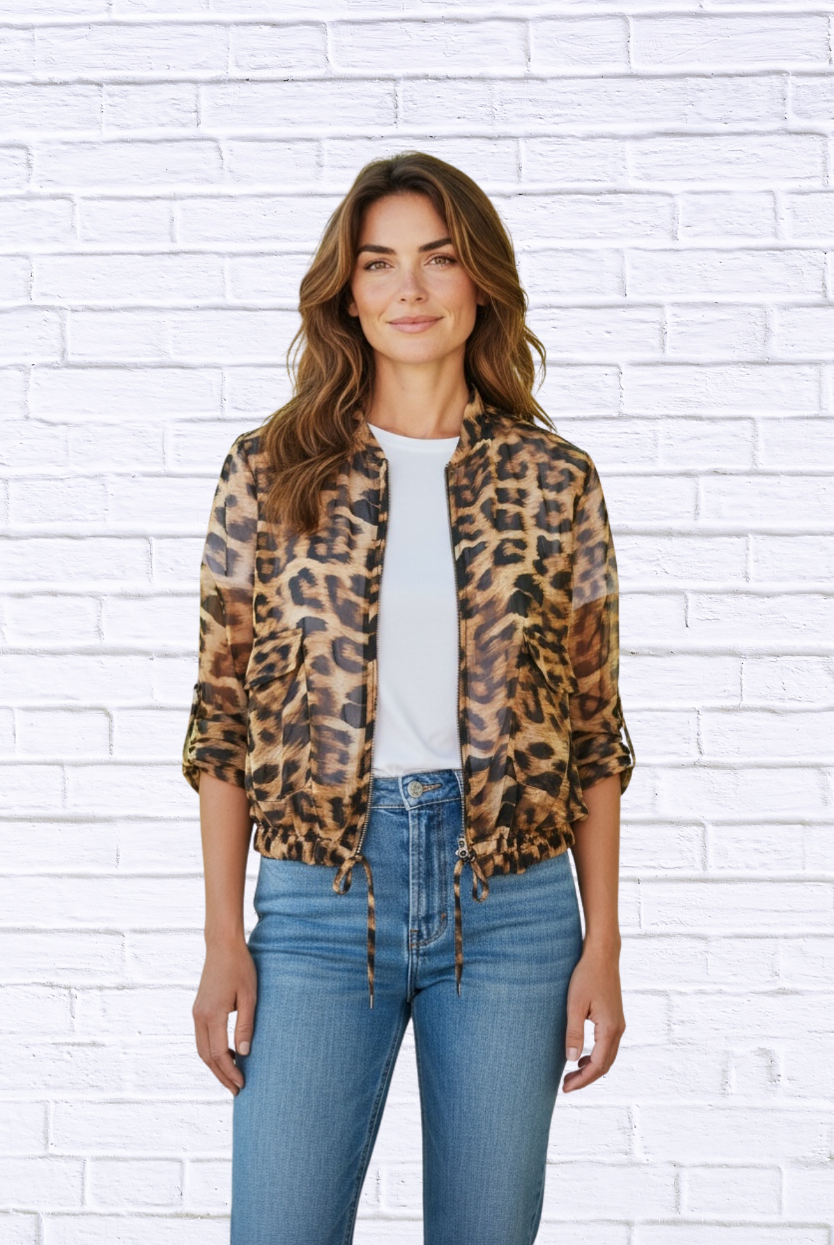 Demi Lola Jacket i Tangerine / Turquoise / Animal and Floral