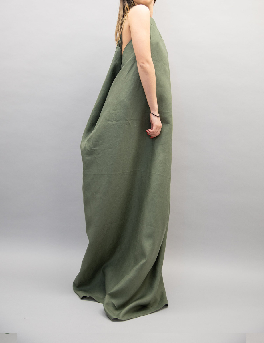 Casual Green Kaftan Dress