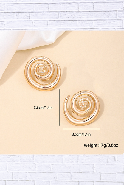 18K Gold-Plated Spiral Statement Earrings