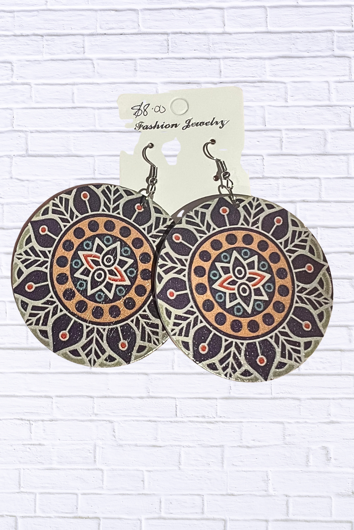 Vibrant Abstract Round Dangle Earrings