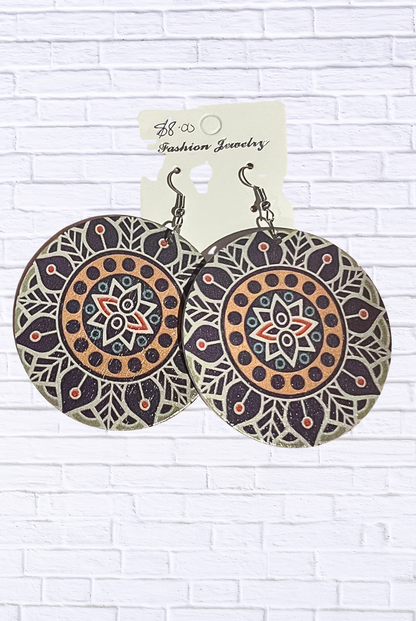 Vibrant Abstract Round Dangle Earrings