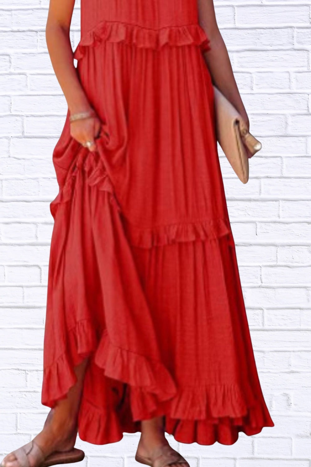 Ruffled Sleeveless Maxi Dress | Flowy & Feminine