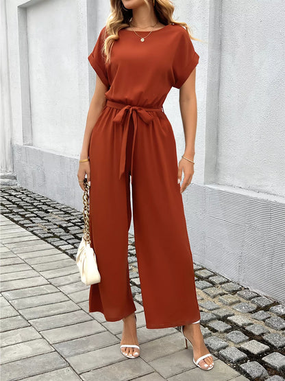 Tie Waist Wide Leg Jumpsuit