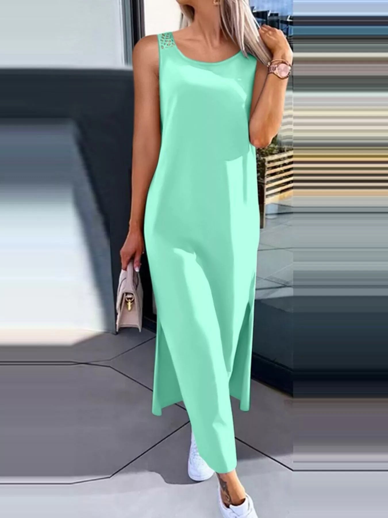 Side Slit Sleeveless Maxi Dress
