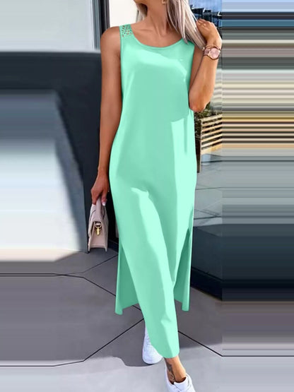 Side Slit Sleeveless Maxi Dress