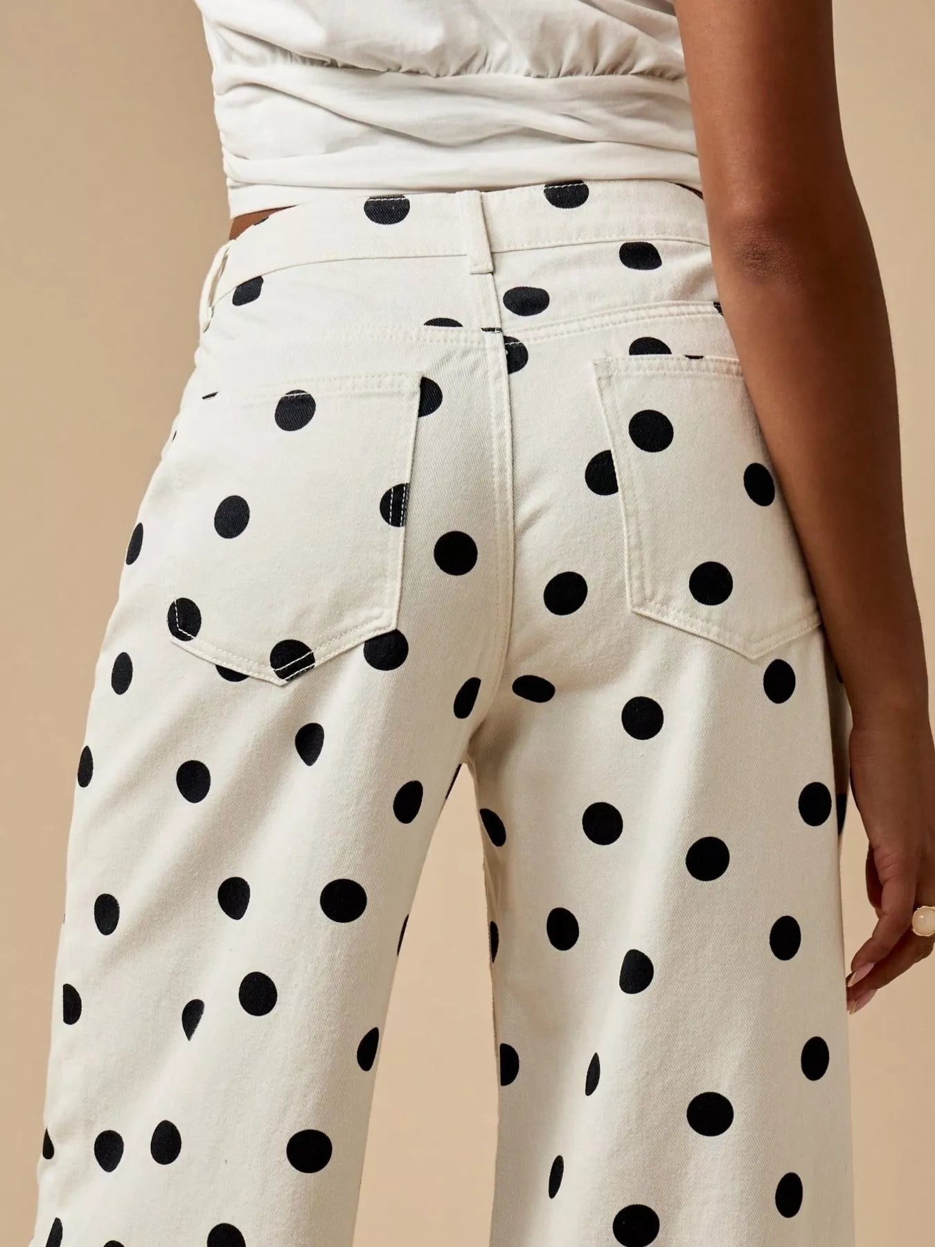 Polka Dot Wide-Leg Jeans for Women | Statement Denim