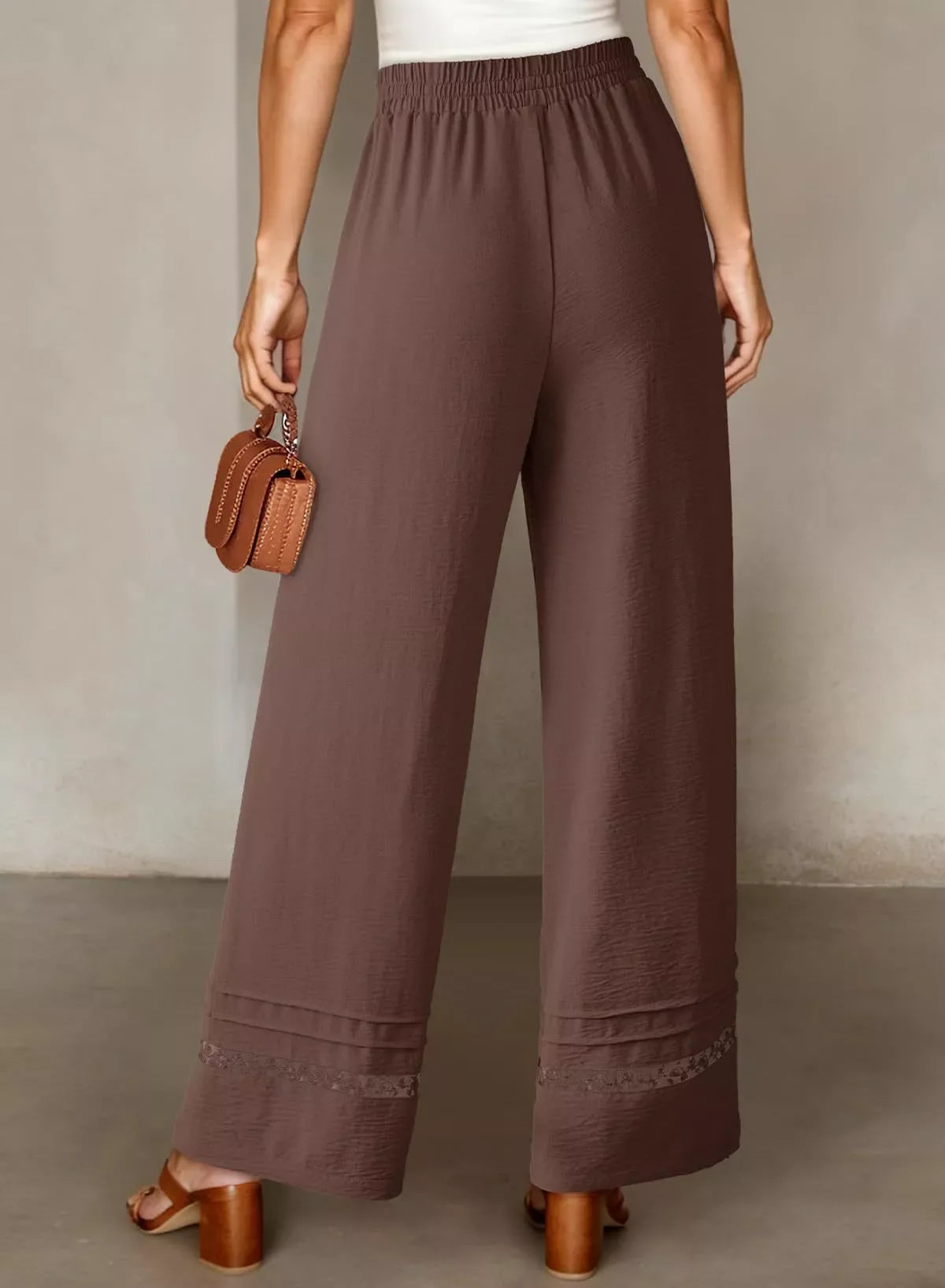 Casual Wide Leg Drawstring Pants