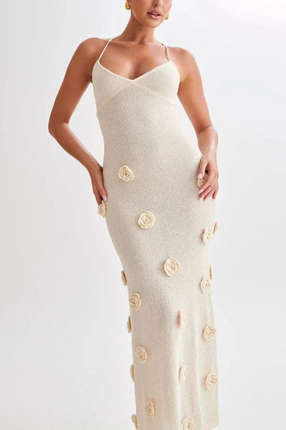 Robe longue à lacets et crochet dans le dos, des fleurs pour toutes les occasions
