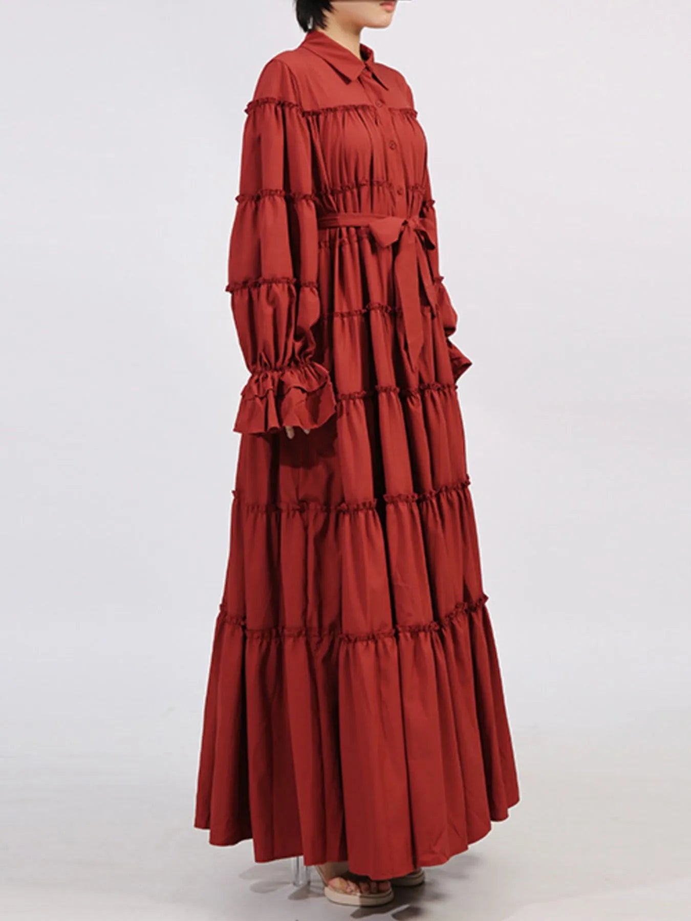 Tiered Tie Waist Maxi Dress