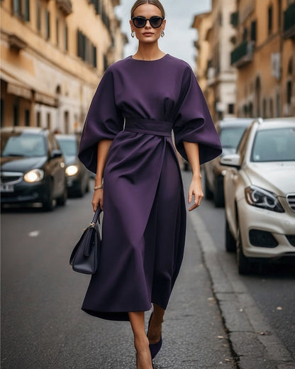 Robe élégante à manches ballon