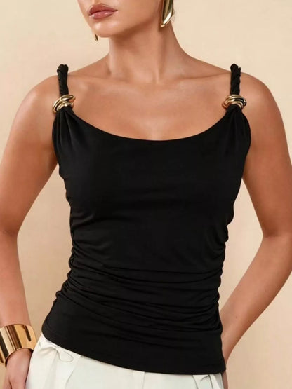 Gold-Tone Ring Twisted Strap Cami