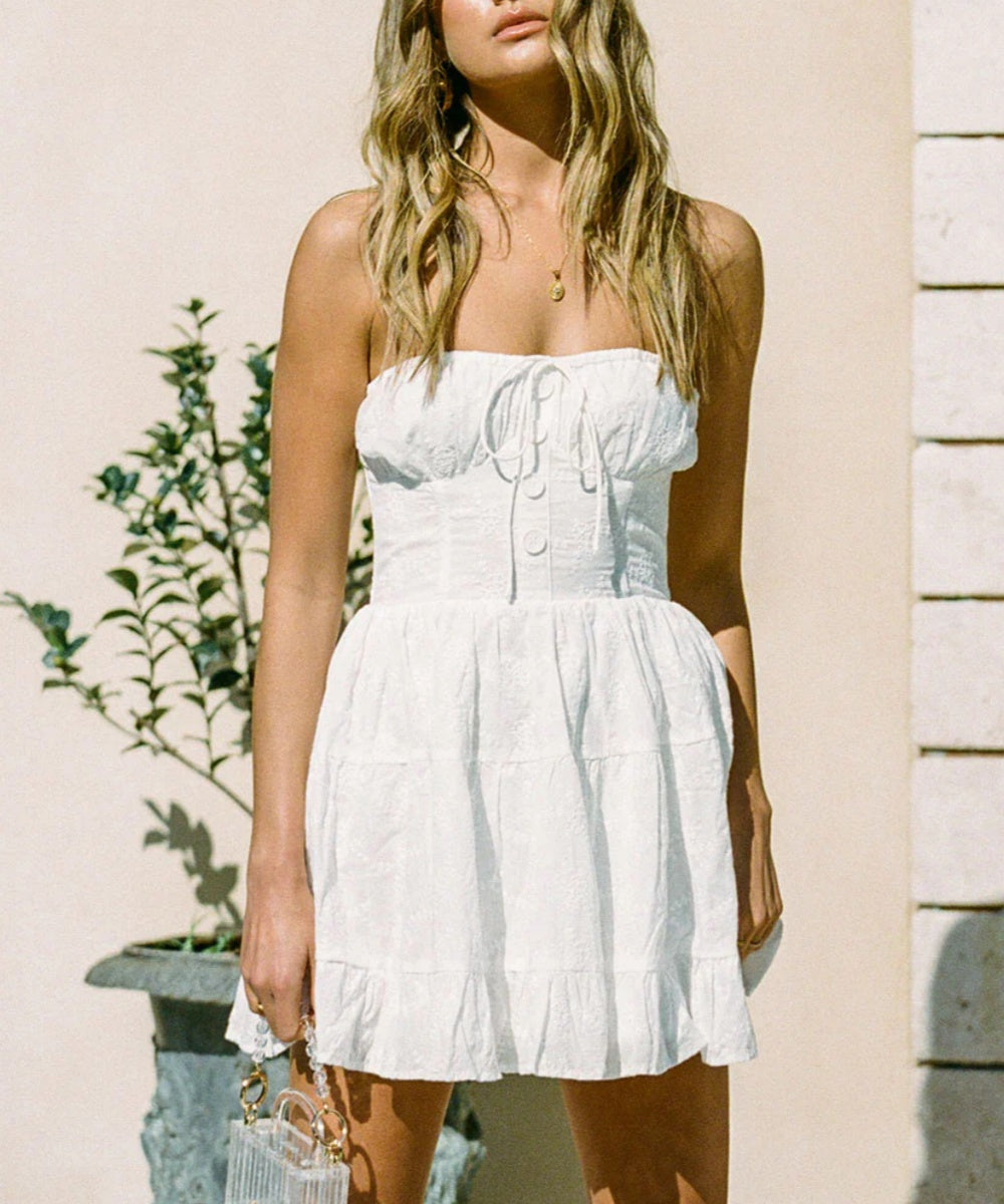 Gentle Summer Lace Mini Dress