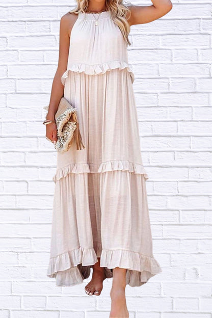 Ruffled Sleeveless Maxi Dress | Flowy & Feminine