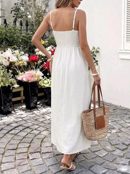 Lace V-Neck Flowy Maxi Dress