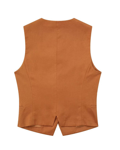 Ensemble deux pièces haut court sans manches à col en V et jupe évasée mi-longue 