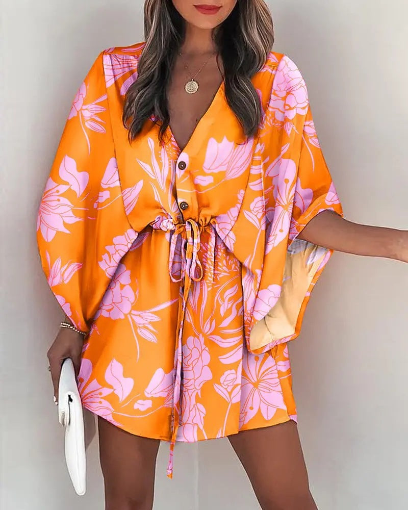 Summer Beach Colorful Print Dress