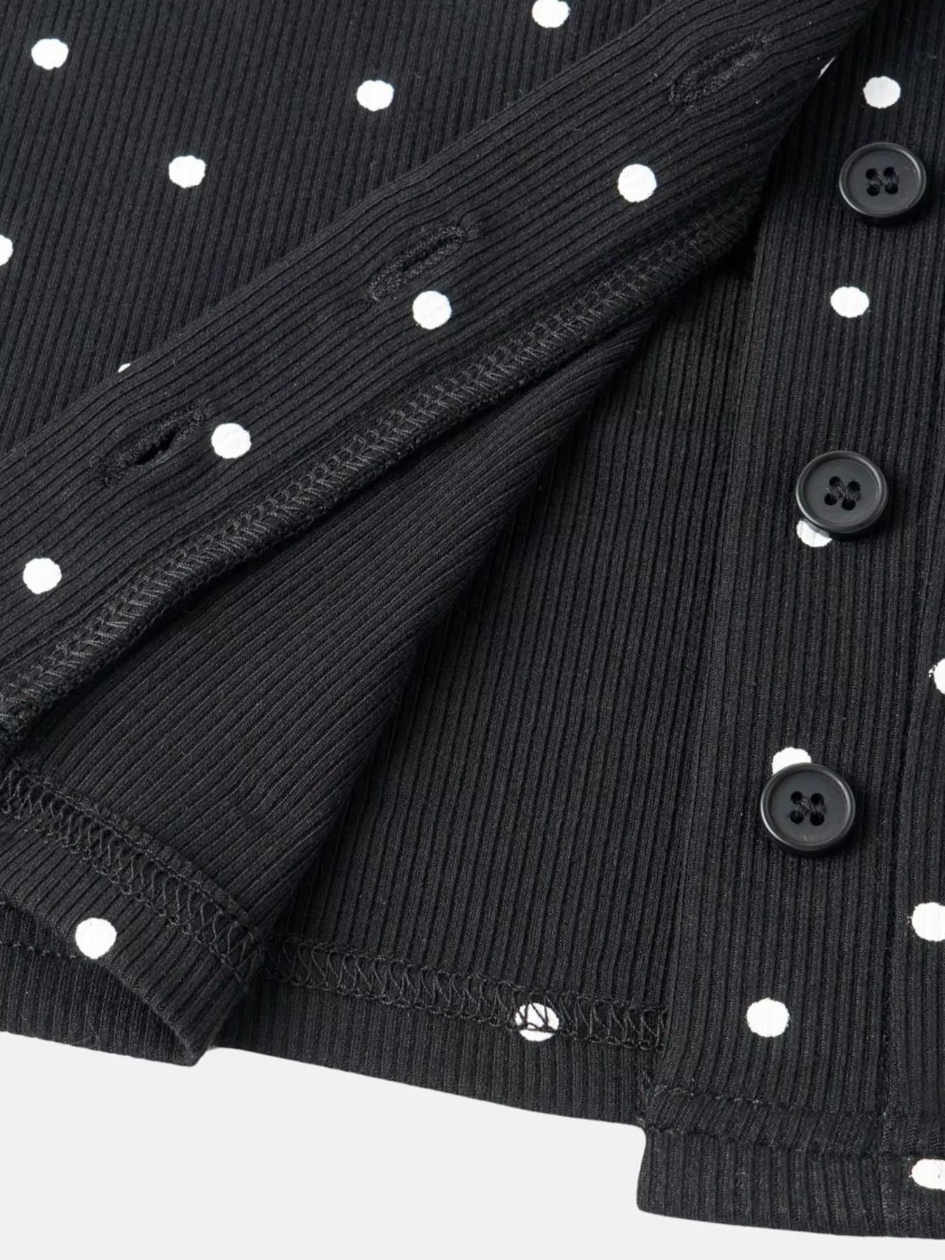 Polka Dot Button-Down Knit Cardigan