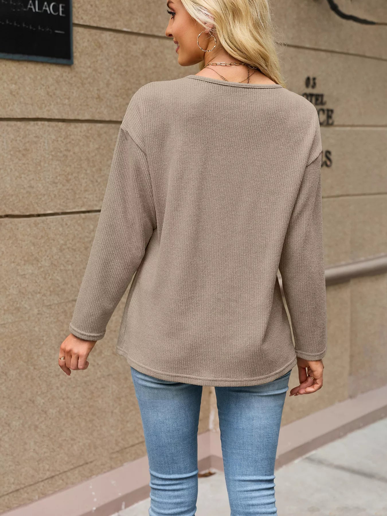 V-Neck Button-Down Cardigan
