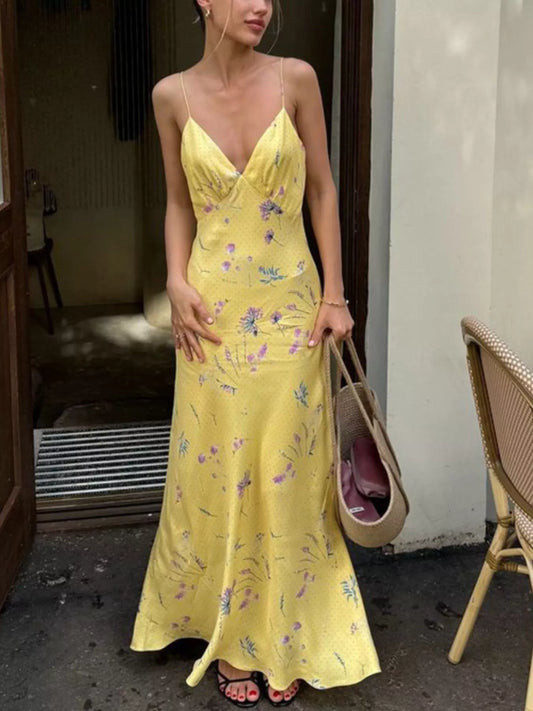 Floral Spaghetti Straps Maxi Dress