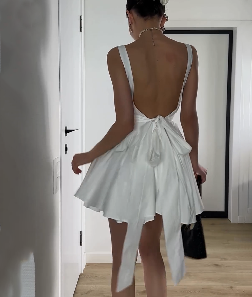 Chic Big Bowknot Backless Dress