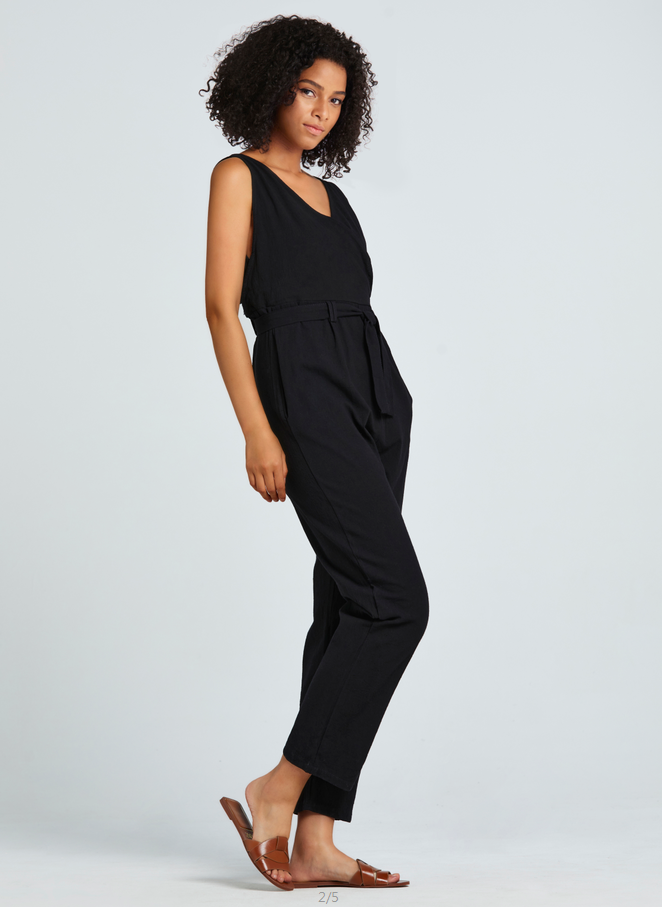 Summer V-neck sleeveless Cotton Jumpsuit