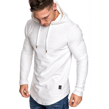 Strukturierte, einfarbige, hochwertige Pullover-Hoodies für Herren