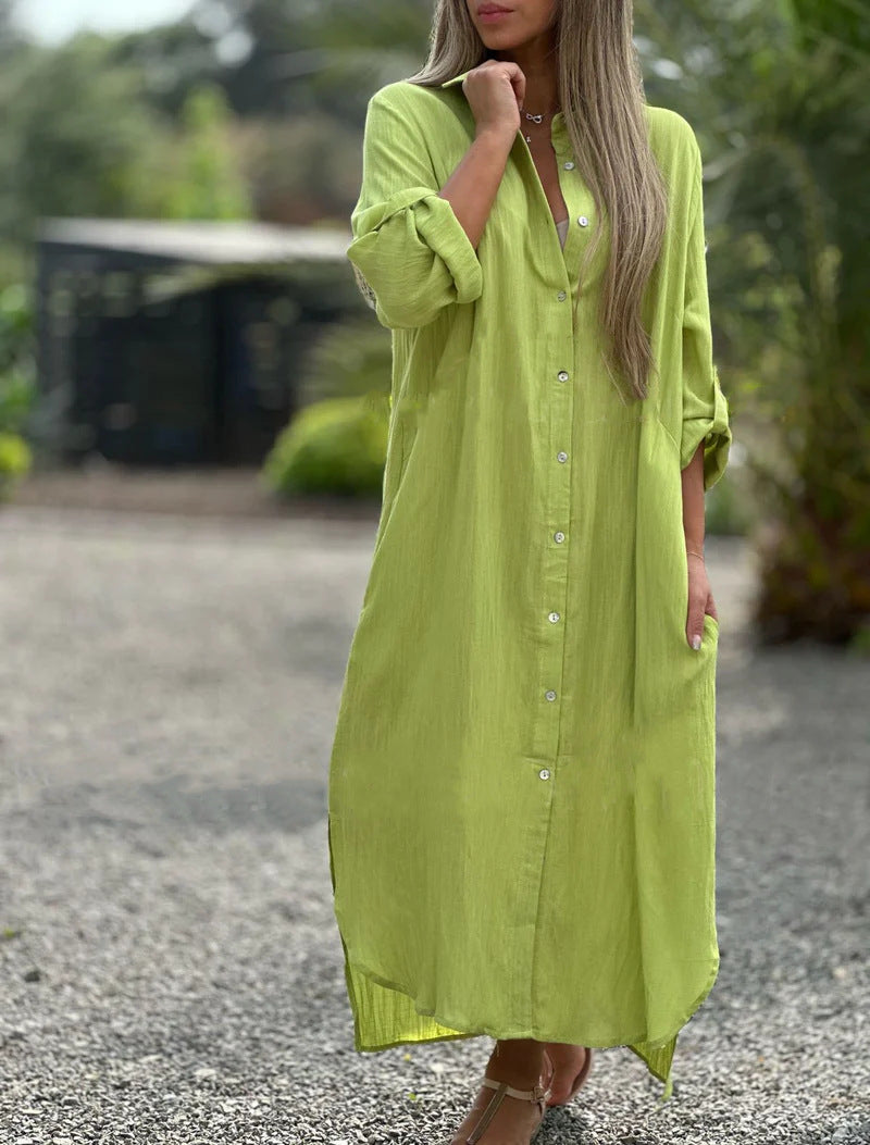 Solid Color Comfort Maxi Dress