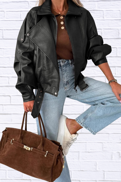 Leather Zip Up Jacket