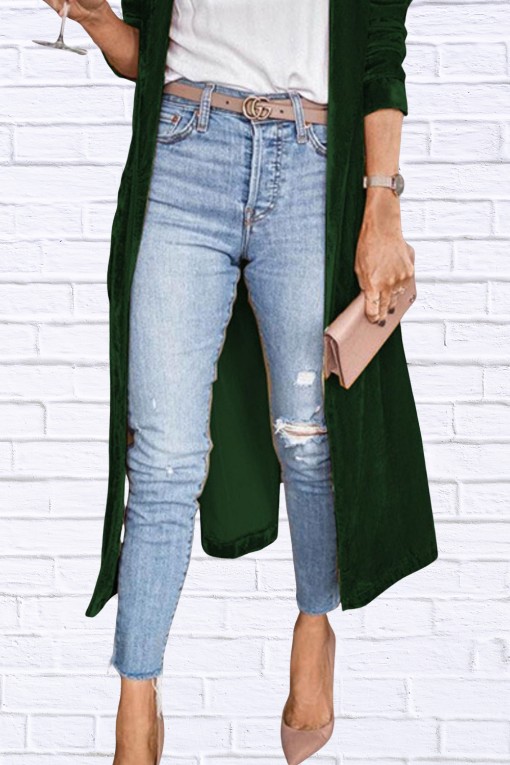 Open Front Long Sleeve Longline Cardigan