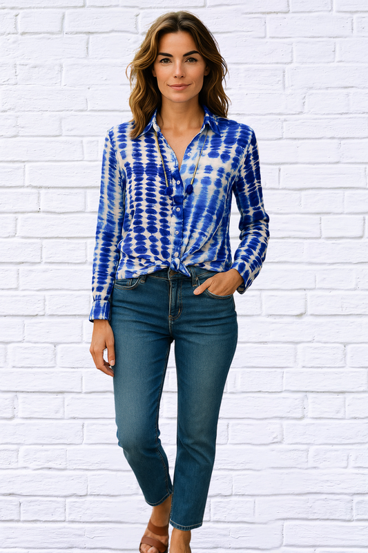 Indigo Ink Womens Button up Long Sleeve Shirt