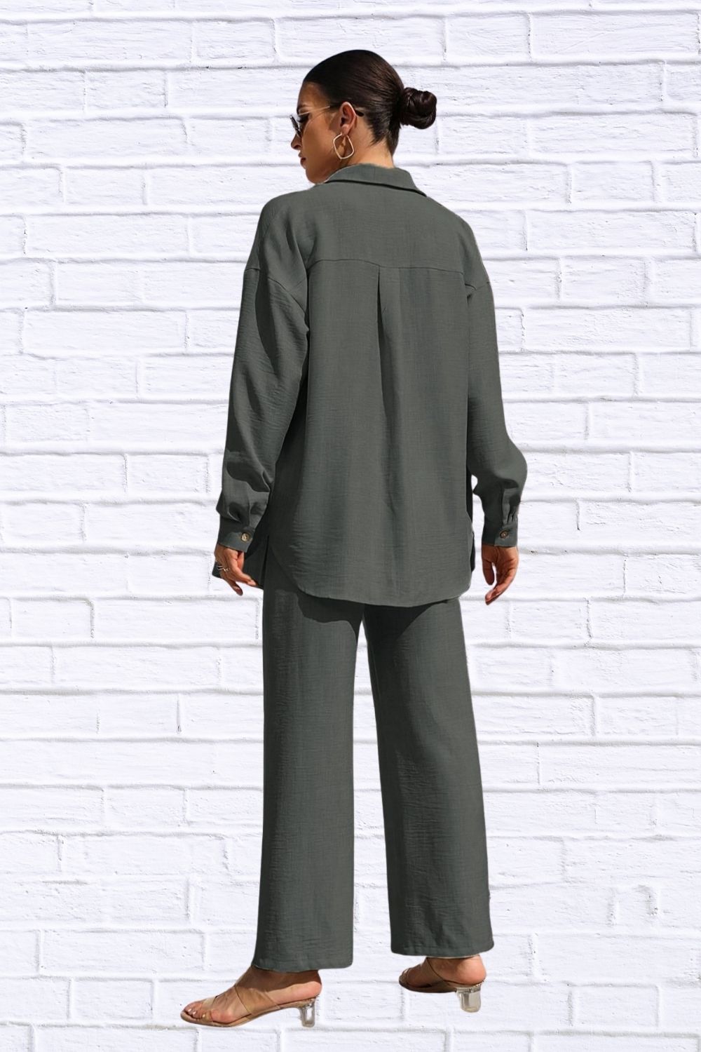 Button Up Shirt & Pants Set | Women’s Matching Outfit