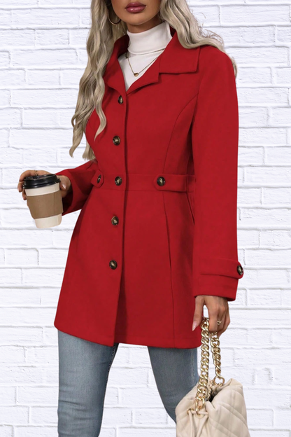 Collared Neck Button Up Coat