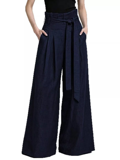 Full Size Wide-Leg Paperbag Waist Pants Plus Size