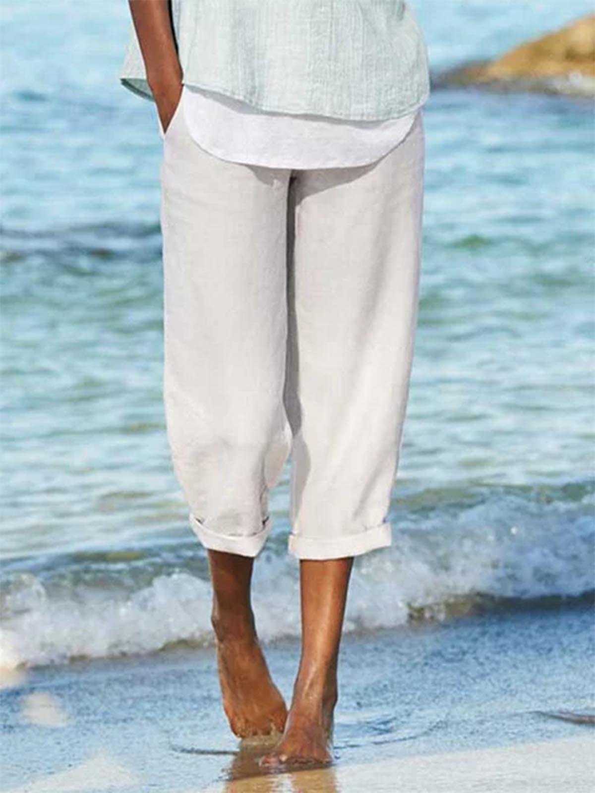 Hot SaleSummer Linen Casual Solid Pants