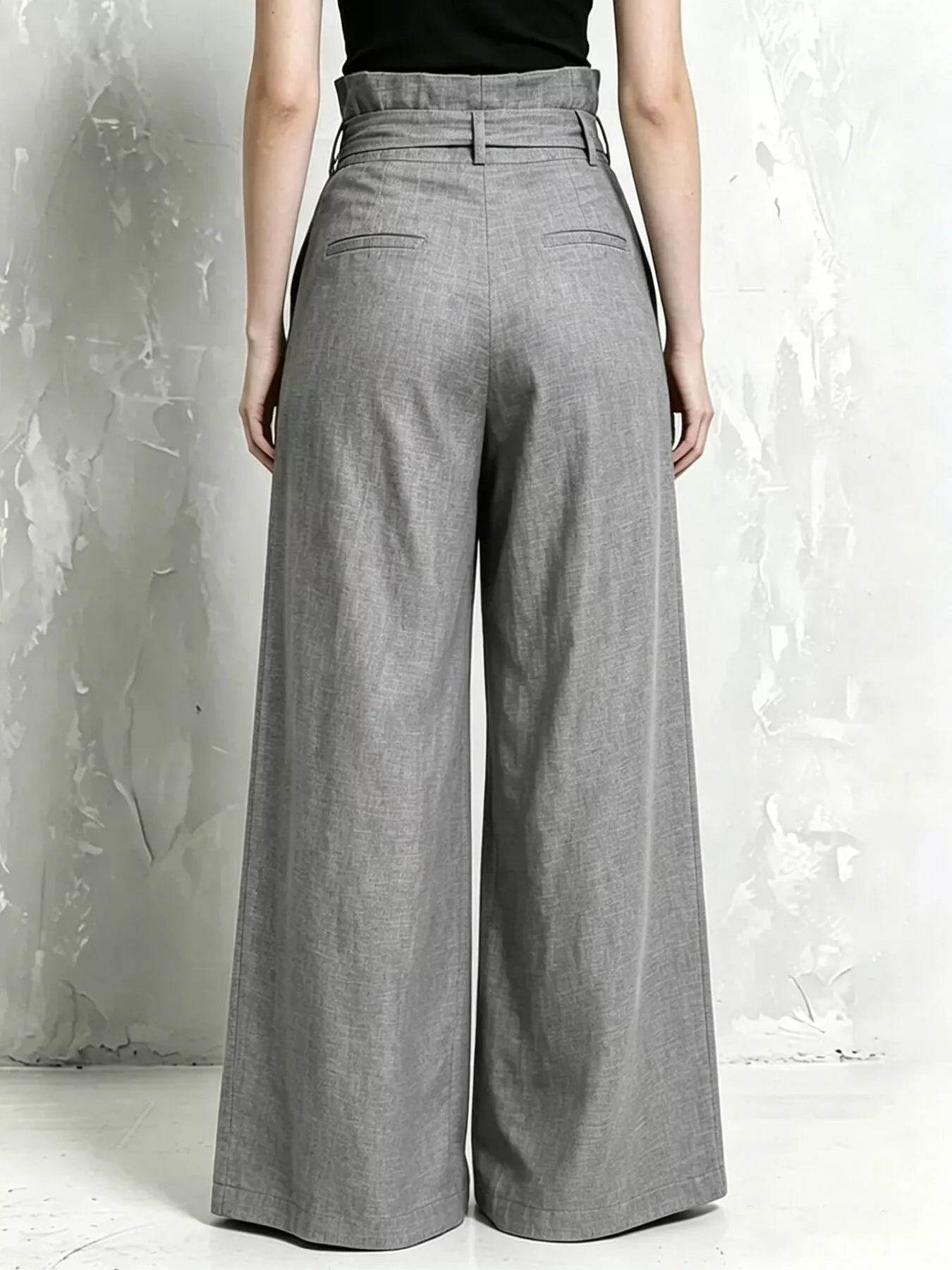 Full Size Wide-Leg Paperbag Waist Pants Plus Size