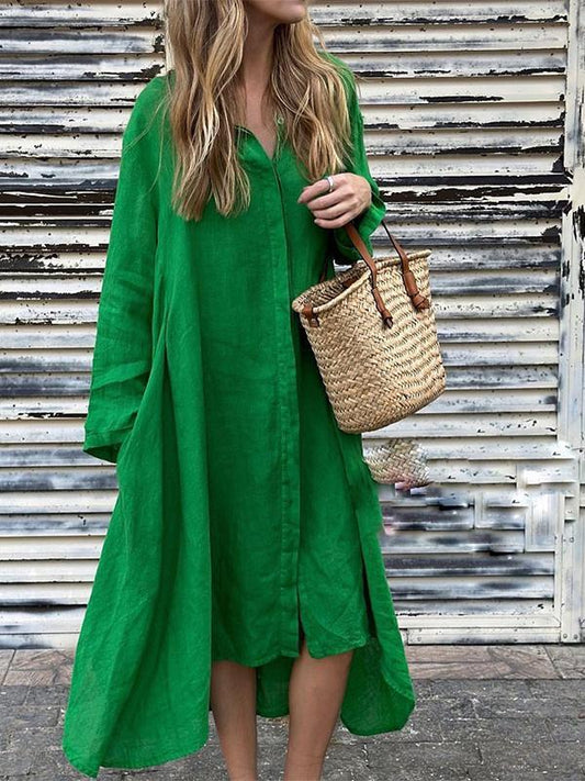 Fashion Casual Long-Sleeved Shirt Dress