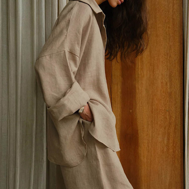 Cotton Casual Shirt And Pants Suit