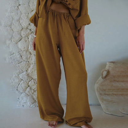 Cotton Casual Shirt And Pants Suit