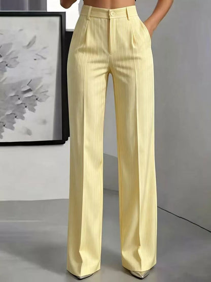 High-Waisted Striped Wide-Leg Pants for Women