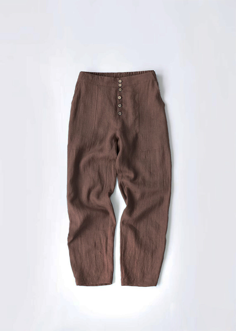 Casual cotton and linen loose casual pants