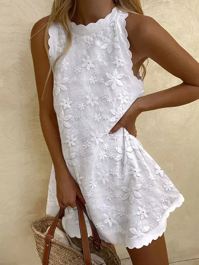 Casual Lace Sleeveless Mini Dress