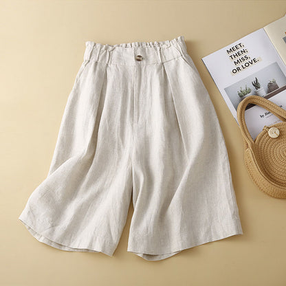 Vintage cotton and linen shorts cropped pants