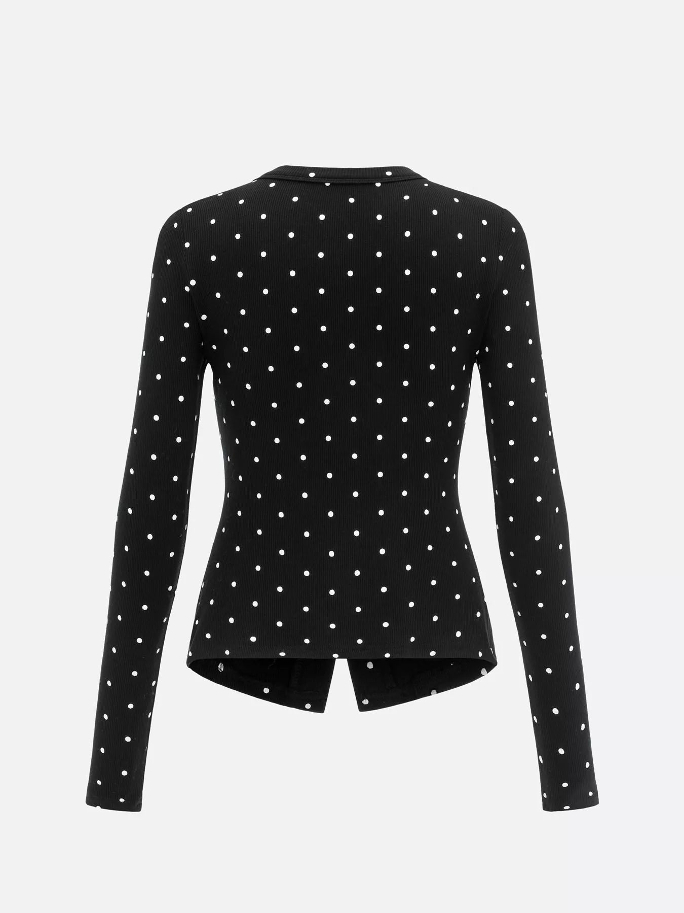 Polka Dot Button-Down Knit Cardigan