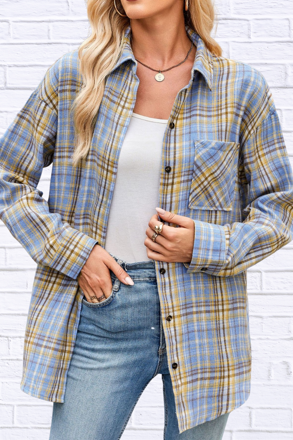 Plaid Button Up Long Sleeve Shirt