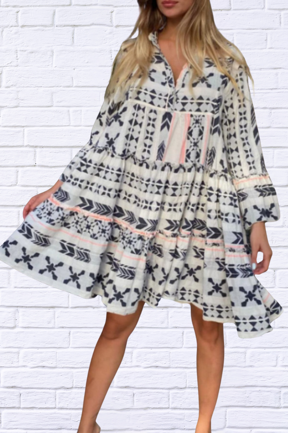 Printed Tierred Babydoll Dress