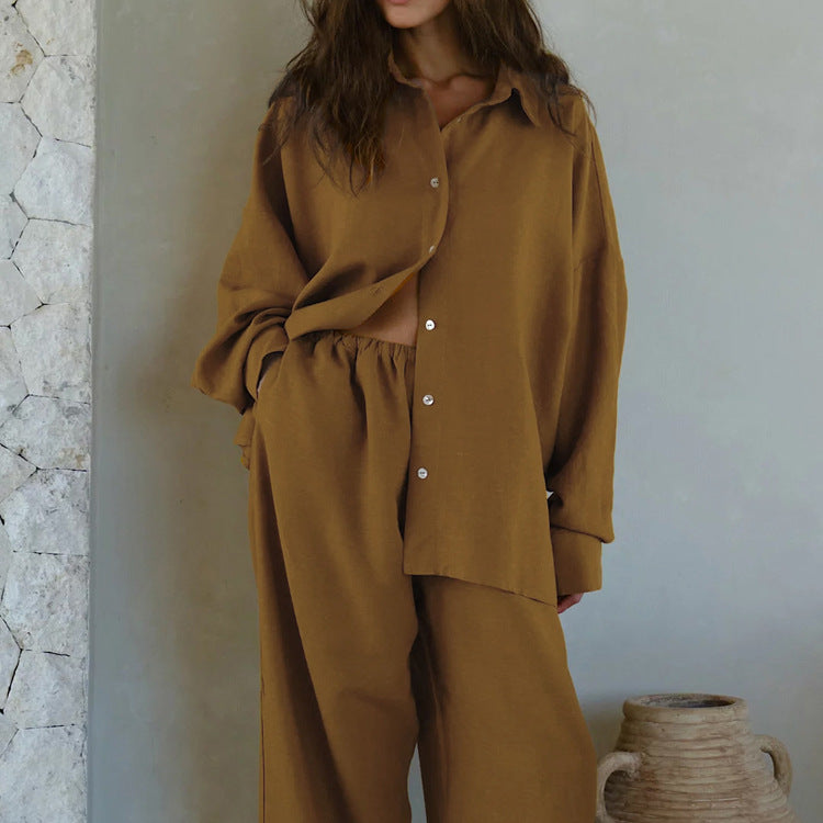 Cotton Casual Shirt And Pants Suit