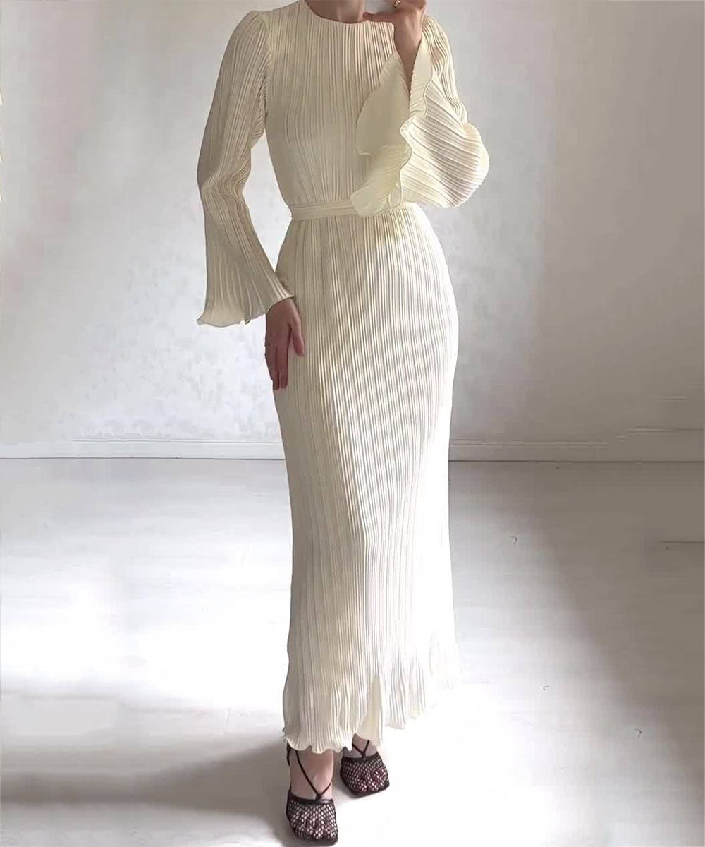 Temperature Flared Sleeve Long Dress